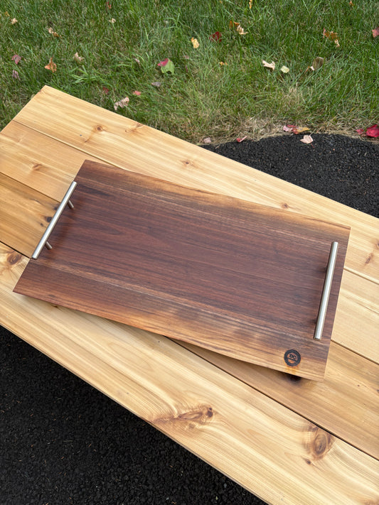 Rustic Walnut Serving Tray