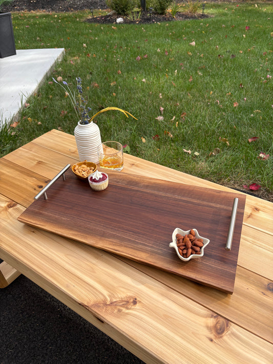 Rustic Walnut Serving Tray