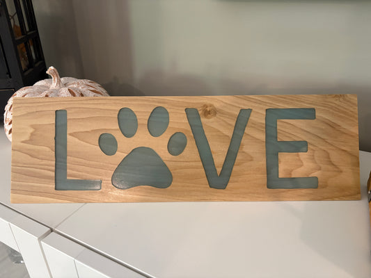 Love Leaves Paw Prints Sign